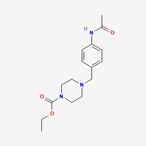 molecular formula C16H23N3O3 B5824357 ethyl 4-[(4-acetamidophenyl)methyl]piperazine-1-carboxylate 
