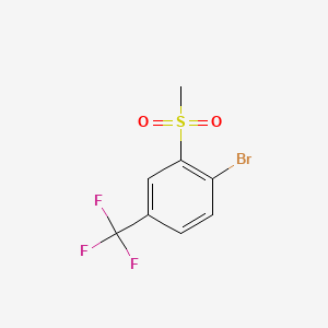 molecular formula C8H6BrF3O2S B582439 1-Bromo-2-(methylsulfonyl)-4-(trifluoromethyl)benzene CAS No. 1215205-98-3