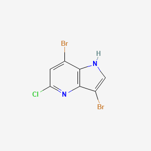 molecular formula C7H3Br2ClN2 B582442 3,7-Dibromo-5-chloro-1H-pyrrolo[3,2-b]pyridine CAS No. 1227269-46-6
