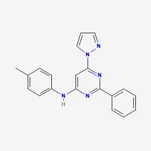 molecular formula C20H17N5 B5824425 N-(4-methylphenyl)-2-phenyl-6-(1H-pyrazol-1-yl)-4-pyrimidinamine 