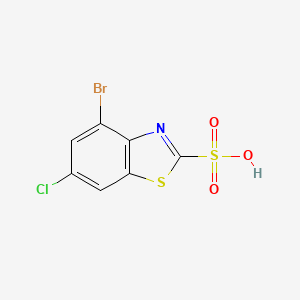 molecular formula C7H3BrClNO3S2 B582447 4-Bromo-6-chlorobenzo[d]thiazole-2-sulfonic acid CAS No. 1226808-74-7