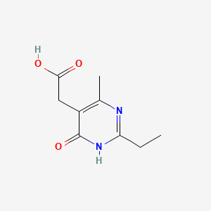 molecular formula C9H12N2O3 B582453 (2-Ethyl-4-methyl-6-oxo-1,6-dihydro-5-pyrimidinyl)acetic acid CAS No. 1211364-12-3