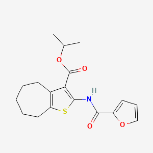 molecular formula C18H21NO4S B5824655 ISOPROPYL 2-[(2-FURYLCARBONYL)AMINO]-5,6,7,8-TETRAHYDRO-4H-CYCLOHEPTA[B]THIOPHENE-3-CARBOXYLATE 