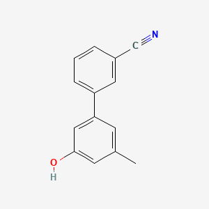 molecular formula C14H11NO B582467 3'-Hydroxy-5'-methyl-[1,1'-biphenyl]-3-carbonitrile CAS No. 1261896-62-1