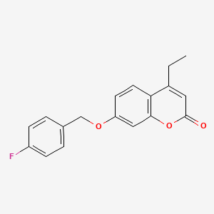 molecular formula C18H15FO3 B5824917 4-ethyl-7-[(4-fluorophenyl)methoxy]-2H-chromen-2-one 
