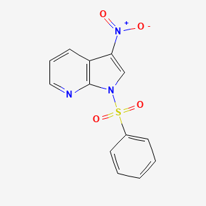 molecular formula C13H9N3O4S B582493 1-(Phenylsulfonyl)-3-nitro-7-azaindole CAS No. 1227270-86-1