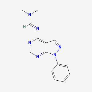 molecular formula C14H14N6 B5824942 N,N-dimethyl-N'-(1-phenylpyrazolo[3,4-d]pyrimidin-4-yl)methanimidamide 