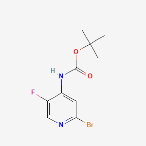 molecular formula C10H12BrFN2O2 B582501 tert-Butyl 2-bromo-5-fluoropyridin-4-ylcarbamate CAS No. 1374651-93-0