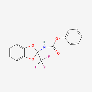 molecular formula C15H10F3NO4 B5825021 phenyl N-[2-(trifluoromethyl)-1,3-benzodioxol-2-yl]carbamate 