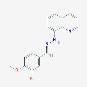 molecular formula C17H14BrN3O B5825035 N-[(E)-(3-bromo-4-methoxyphenyl)methylideneamino]quinolin-8-amine 