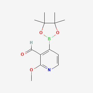 molecular formula C13H18BNO4 B582511 2-Methoxy-4-(4,4,5,5-tetramethyl-1,3,2-dioxaborolan-2-yl)nicotinaldehyde CAS No. 1309982-40-8