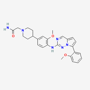 1-PiperidineacetaMide, 4-[3-Methoxy-4-[[7-(2-Methoxyphenyl)pyrrolo[2,1-f][1,2,4]triazin-2-yl]aMino]phenyl]-