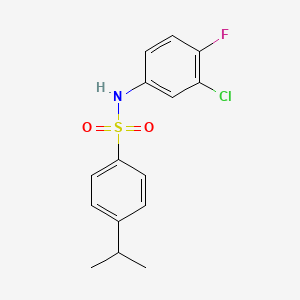 molecular formula C15H15ClFNO2S B5825400 N-(3-CHLORO-4-FLUOROPHENYL)-4-(PROPAN-2-YL)BENZENE-1-SULFONAMIDE 