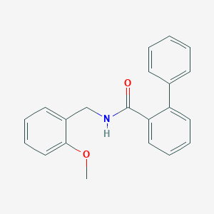 molecular formula C21H19NO2 B5825468 N-[(2-methoxyphenyl)methyl]-2-phenylbenzamide 