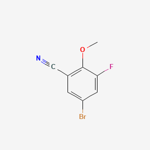 molecular formula C8H5BrFNO B582550 5-Bromo-3-fluoro-2-methoxybenzonitrile CAS No. 1247885-38-6
