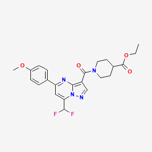 molecular formula C23H24F2N4O4 B5825502 ethyl 1-{[7-(difluoromethyl)-5-(4-methoxyphenyl)pyrazolo[1,5-a]pyrimidin-3-yl]carbonyl}-4-piperidinecarboxylate 