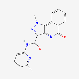 molecular formula C18H15N5O2 B582554 1h-Pyrazolo[4,3-c]isoquinoline-3-carboxamide,4,5-dihydro-1-methyl-n-(6-methyl-2-pyridinyl)-5-oxo- CAS No. 1225376-86-2