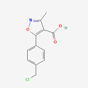 molecular formula C12H10ClNO3 B582559 5-(4-(Chloromethyl)phenyl)-3-methylisoxazole-4-carboxylic acid CAS No. 1243415-10-2