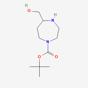 molecular formula C11H22N2O3 B582562 Tert-butyl 5-(hydroxymethyl)-1,4-diazepane-1-carboxylate CAS No. 1369494-20-1