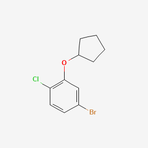 molecular formula C11H12BrClO B582567 4-Bromo-1-chloro-2-(cyclopentyloxy)benzene CAS No. 1280786-86-8
