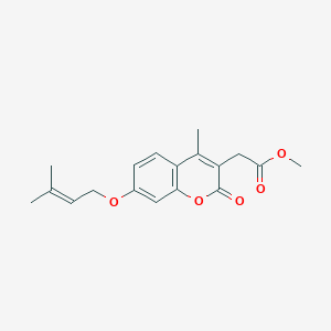 molecular formula C18H20O5 B5825673 methyl {4-methyl-7-[(3-methylbut-2-en-1-yl)oxy]-2-oxo-2H-chromen-3-yl}acetate 