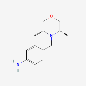 molecular formula C13H20N2O B582571 4-(((3R,5S)-3,5-Dimethylmorpholino)methyl)aniline CAS No. 1235758-90-3