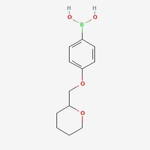 molecular formula C12H17BO4 B582574 4-(Tetrahydro-2H-pyran-2-YL)methoxyphenylboronic acid CAS No. 1313761-97-5