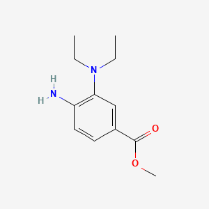 molecular formula C12H18N2O2 B582576 Methyl 4-amino-3-(diethylamino)benzoate CAS No. 1314987-87-5