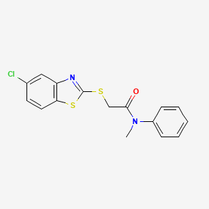 molecular formula C16H13ClN2OS2 B5825817 2-[(5-chloro-1,3-benzothiazol-2-yl)sulfanyl]-N-methyl-N-phenylacetamide 