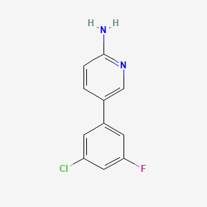 molecular formula C11H8ClFN2 B582583 5-(3-Chloro-5-fluorophenyl)pyridin-2-amine CAS No. 1314987-64-8