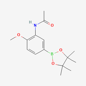 molecular formula C15H22BNO4 B582585 N-(2-Methoxy-5-(4,4,5,5-tetramethyl-1,3,2-dioxaborolan-2-yl)phenyl)acetamide CAS No. 1256360-26-5