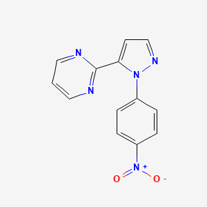molecular formula C13H9N5O2 B582587 2-(1-(4-nitrophenyl)-1H-pyrazol-5-yl)pyrimidine CAS No. 1269292-68-3