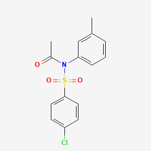 molecular formula C15H14ClNO3S B5825906 N-(4-chlorophenyl)sulfonyl-N-(3-methylphenyl)acetamide 