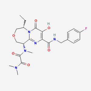 molecular formula C23H28FN5O6 B582591 N'-[(6S,10S)-6-ethyl-2-[(4-fluorophenyl)methylcarbamoyl]-3-hydroxy-4-oxo-6,7,9,10-tetrahydropyrimido[1,2-d][1,4]oxazepin-10-yl]-N,N,N'-trimethyloxamide CAS No. 1220510-45-1