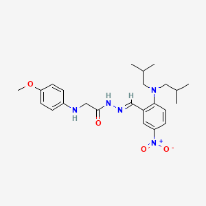 molecular formula C24H33N5O4 B5825982 N'-[(E)-{2-[BIS(2-METHYLPROPYL)AMINO]-5-NITROPHENYL}METHYLIDENE]-2-[(4-METHOXYPHENYL)AMINO]ACETOHYDRAZIDE 