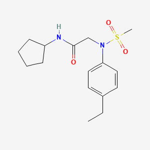 molecular formula C16H24N2O3S B5826002 N-cyclopentyl-N~2~-(4-ethylphenyl)-N~2~-(methylsulfonyl)glycinamide 