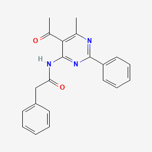 molecular formula C21H19N3O2 B5826048 N-(5-acetyl-6-methyl-2-phenylpyrimidin-4-yl)-2-phenylacetamide CAS No. 5948-30-1