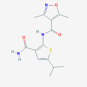 molecular formula C14H17N3O3S B5826149 N-(3-CARBAMOYL-5-ISOPROPYL-2-THIENYL)-3,5-DIMETHYL-4-ISOXAZOLECARBOXAMIDE 