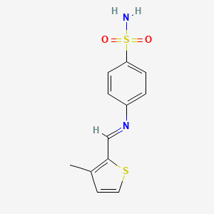 molecular formula C12H12N2O2S2 B5826260 4-{[(3-methyl-2-thienyl)methylene]amino}benzenesulfonamide 
