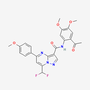 molecular formula C25H22F2N4O5 B5826283 N-(2-acetyl-4,5-dimethoxyphenyl)-7-(difluoromethyl)-5-(4-methoxyphenyl)pyrazolo[1,5-a]pyrimidine-3-carboxamide 