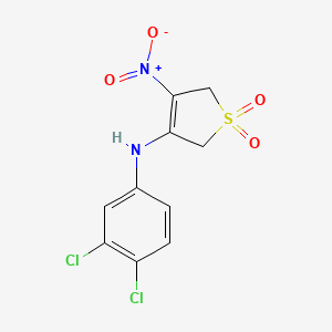 molecular formula C10H8Cl2N2O4S B5826317 N-(3,4-dichlorophenyl)-4-nitro-1,1-dioxo-2,5-dihydrothiophen-3-amine 