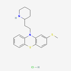 molecular formula C20H25ClN2S2 B582635 2-甲基硫基-10-(2-哌啶-2-基乙基)吩噻嗪；盐酸盐 CAS No. 13002-81-8