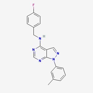 molecular formula C19H16FN5 B5826364 N-(4-Fluorobenzyl)-1-(m-tolyl)-1H-pyrazolo[3,4-d]pyrimidin-4-amine 
