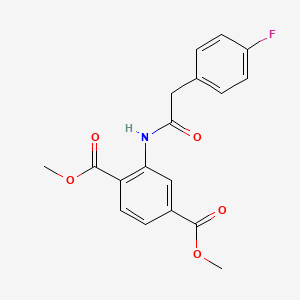 molecular formula C18H16FNO5 B5826373 DIMETHYL 2-{[2-(4-FLUOROPHENYL)ACETYL]AMINO}TEREPHTHALATE 