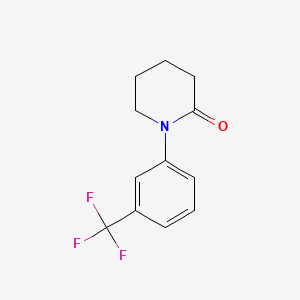 molecular formula C12H12F3NO B582640 1-[3-(Trifluoromethyl)phenyl]piperidin-2-one CAS No. 159177-91-0