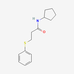 molecular formula C14H19NOS B5826401 N-cyclopentyl-3-(phenylthio)propanamide 