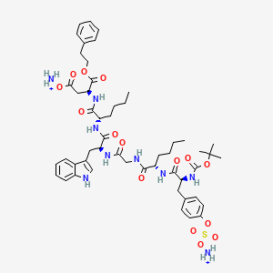 molecular formula C51H71N9O15S+2 B582656 Boc-Tyr(Unk)-Nle-Gly-Trp-Nle-Asp(Unk)-OEtPh CAS No. 143188-59-4