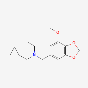 molecular formula C16H23NO3 B5826586 N-(cyclopropylmethyl)-N-[(7-methoxy-1,3-benzodioxol-5-yl)methyl]propan-1-amine 