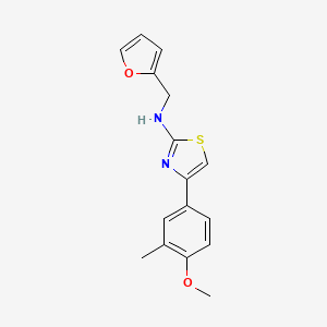 molecular formula C16H16N2O2S B5826611 N-(furan-2-ylmethyl)-4-(4-methoxy-3-methylphenyl)-1,3-thiazol-2-amine 
