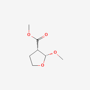 molecular formula C7H12O4 B582668 (2R,3S)-Methyl 2-methoxytetrahydrofuran-3-carboxylate CAS No. 143789-16-6